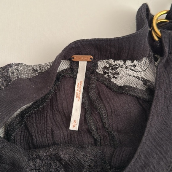 Free People Beachy and Peachy black cold shoulder tunic or cover up - Picture 8 of 14